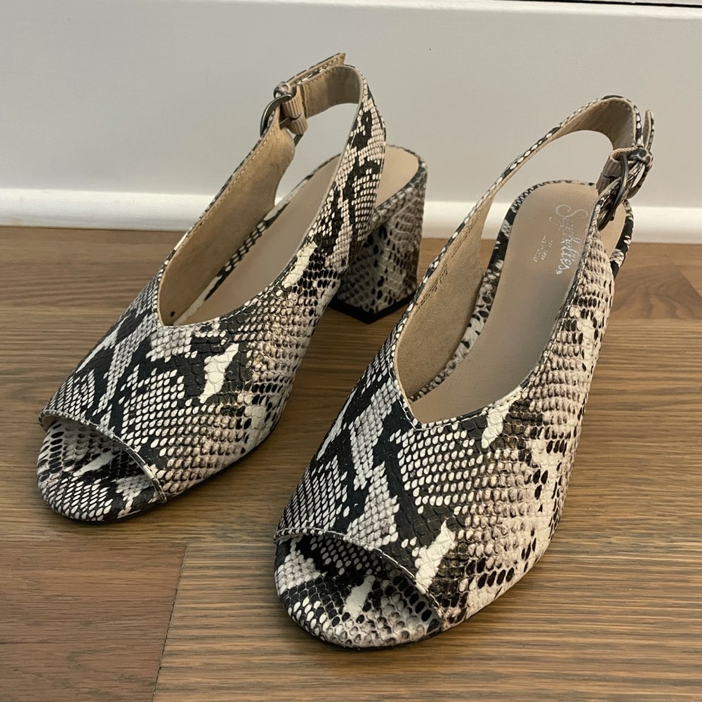 Brand new never worn snake print Seychelles heels